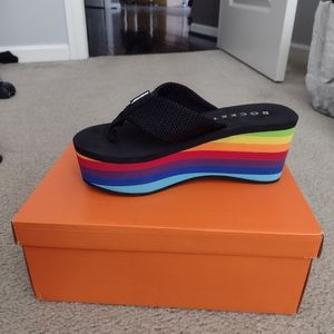 Rocket Dog wedge flip flops size 8